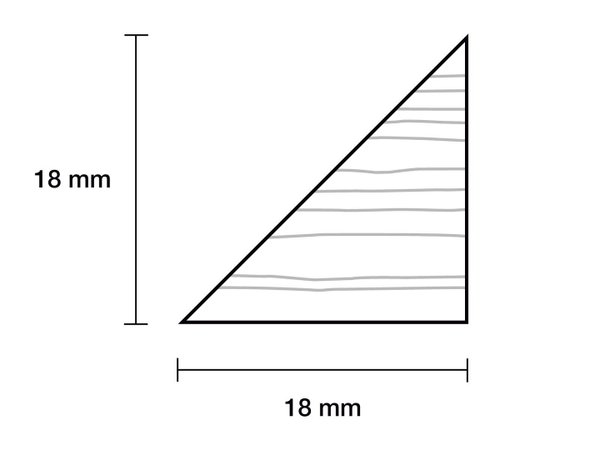 Dreikantleiste aus Kiefer in 18x18mm