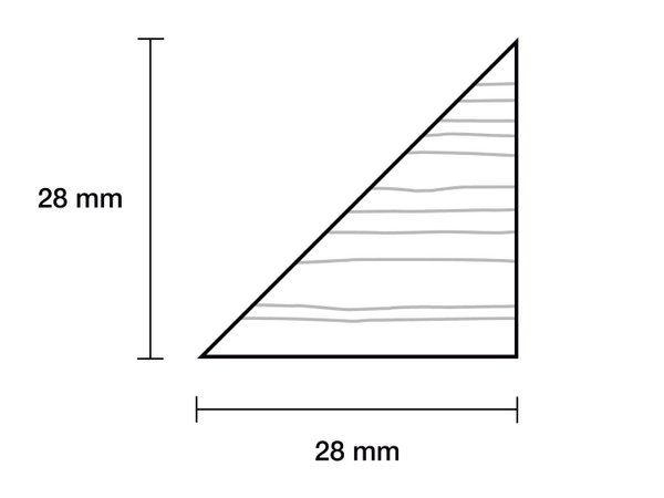 Dreikantleiste aus Kiefer in 28x28mm