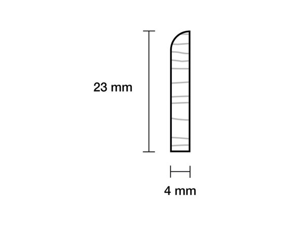 Tischkantleiste Kiefer in 4x23mm